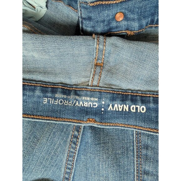 Old Navy Curvy Profile Mid-Rise All-Day Blue Denim Womens Jeans Size 14 - Picture 3 of 5